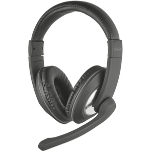 Trust 21662 écouteur/casque Avec fil Arceau Appels/Musique Noir pas cher
