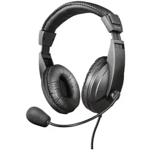 Trust 21661 écouteur/casque Avec fil Arceau Appels/Musique Noir pas cher