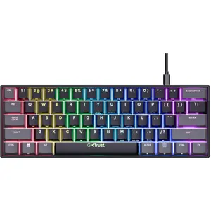 Trust GXT 867 Acira Clavier USB QWERTZ Allemand Noir, Gris