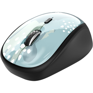Trust Yvi - Souris - droitiers et gauchers - optique - 4 boutons - sans fil - 2.4 GHz - récepteur sans fil USB - brosse bleueVendu paramazon