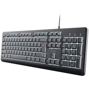 Trust Primo Illuminated Keyboard De (DE, Filaire), Clavier, Noir