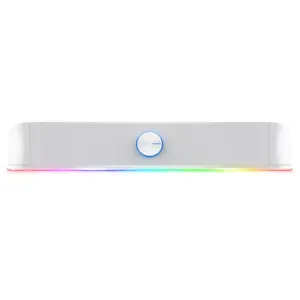Comparateur de prix : Trust Barre de son gaming stéréo avec éclairage RGB Thorne GXT 619W Blanc