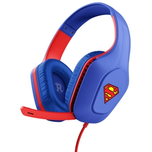 Casque de jeu filaire Trust avec micro perche, bleu et rouge pas cher