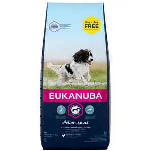 Comparateur de prix : Eukanuba Medium Adult pour chiens 15+3kg
