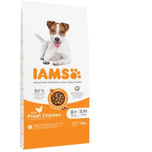 Comparateur de prix : 12kg Senior Small & Medium poulet Advanced Nutrition IAMS Croquettes pour chien