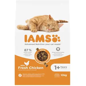 10kg Adult Pro Active Health Riche en poulet IAMS - Croquettes pour Chat pas cher