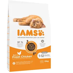 Comparateur de prix : Iams for Vitality Kitten Fresh chicken - croquettes pour chat - 10 kg