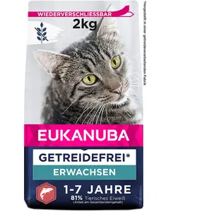 Comparateur de prix : Eukanuba Adult Grain Free riche en saumon pour chat  - 2 kg