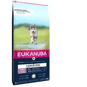 Croquettes Eukanuba Grain Free Puppy 10 kg + 2 kg offerts ! - Large Breed agneau