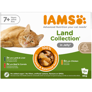 12x85g IAMS Advanced Nutrition Senior 7+ Land Collection en gelée nour... pas cher