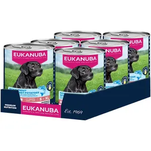 6x400g Eukanuba Senior Riche en Truite avec Patate douce Nourriture po... pas cher