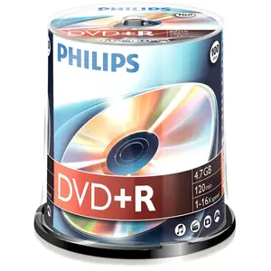 Comparateur de prix : Philips Philips DR4S6B00F - 100 x DVD+R - 4.7 Go (120 minutes) 16x - spindle