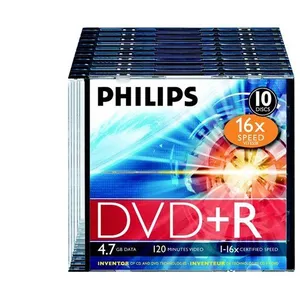 Philips Philips DR4S6S10F - 10 x DVD+R - 4.7 Go (120 minutes) 16x - boîtier CD étroit pas cher