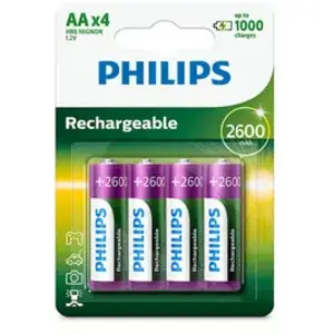 Philips - HR6 Pile rechargeable LR6 (aa) NiMH 2600 mAh 1.2 v 4 pc(s) pas cher