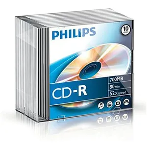 Comparateur de prix : Philips - CR7D5NS10/00 - Boitier CD étroit - 10 CD-R 52x 700 Mo 80 min