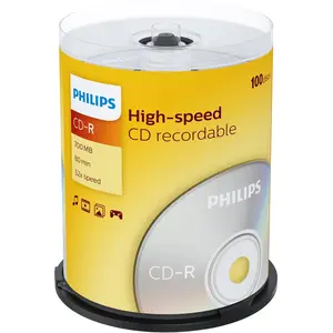 Comparateur de prix : Philips CD-R High-Speed (700 Mo / 80 Minutes, Vitesse 52x , Cake Box 100 pièces)