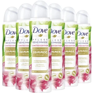 Dove Care Secrets - Lot de 6 Spray Anti-Transpirant Rituel d'Eté Rafraîchissant à l'Aloe Vera et Eau de Rose (6 x 150 ml)Vendu paramazon
