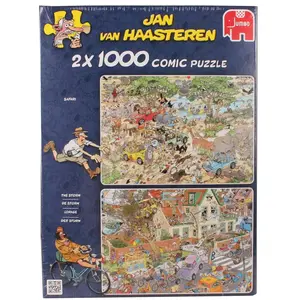 Jumbo Puzzles 2 x 1000 pièces - jan van haasteren : safari et l'orage