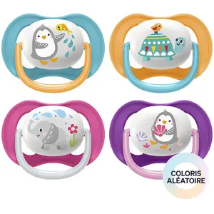 Avent Sucette Ultra Air 6-18m Mixte Animaux Lot de 2 pas cher