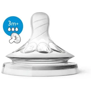 Philips Lot De 2 Tétines Natural 3 Mois + 3 Trous - Philips Avent pas cher