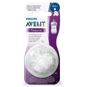 Tétine naturelle Avent liquides épais +6 mois 2 pcs pas cher