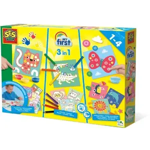 Comparateur de prix : SES Creative® Jeu de collage de formes peinture à doigt My first 3en1