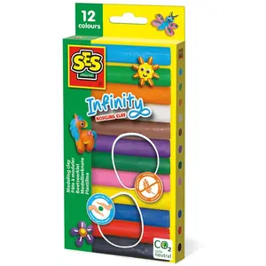 Comparateur de prix : SES Creative- Pâte à Modeler Infinity-12 Paquets (180gr), 00406, Bleu,Rose,Violet