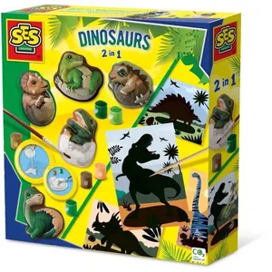 Comparateur de prix : Dinosaures 2 En 1 - Moulage + Peinture + Scratch - Loisirs Créatifs