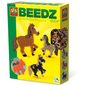 SES Creative | Coffret Perles à Repasser Cheval | 1200 Perles Sans PVC | Plaque Forme Cheval + Modèles + Papier Inclus | Activité Créative Fille Garçon Dès 5 Ans | Idée Cadeau Équestre