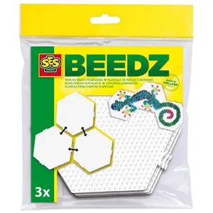 Comparateur de prix : SES Creative 3 plaques connectables hexagon pour perles à repasser Coloris Unique