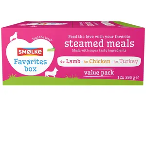 Smolke 12x395g Smølke Steamed Meal mélange de favoris (3 variétés) pât... pas cher