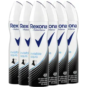 Rexona Rexona Invisible Aqua Déodorant Antisudorifique Spray - 900ml (6 x 150 ml)