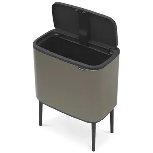 Poubelle Bo Touch Bin - BRABANTIA - 1 seau intérieur - 36 L - Platinum pas cher
