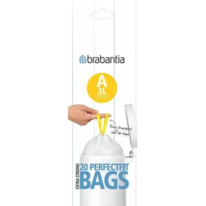 BRABANTIA Lot de 20 sacs poubelle rouleau PerfectFit - 3L pas cher
