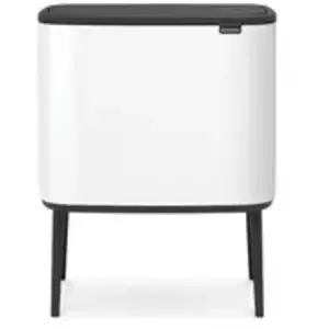 Comparateur de prix : Brabantia 313547 Poubelle, Acier Inoxydable, Blanc, 31.5 x 54 x 68 cm