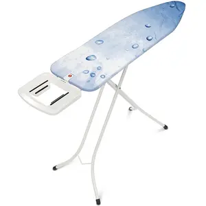 Brabantia - Table à Repasser Taille B - pour Fer Vapeur - Planche a Repasser - pour Les Gauchers et Les Droitiers - Plateau Extra-Stable - pour Fers Jusqu'à 15 cm - Ice Water - 124 x 38 cm