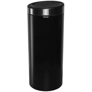 Comparateur de prix : Poubelle Touch Bin 30 L Noir, Couvercle en acier inoxydable Brabantia