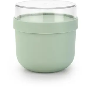 Brabantia - Pot à Encas Make & Take 0.5L - avec Récipient à Garnitures à Visser (180 ml) - Étanche - Grande Ouverture - Convient pour le Congélateur, le Lave-Vaisselle & le Micro-Ondes - Jade Green pas cher