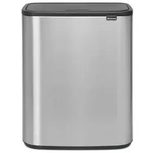 Comparateur de prix : BRABANTIA Poubelle Bo Touch Bin - 60 L - Matt Steel Fingerprint proof