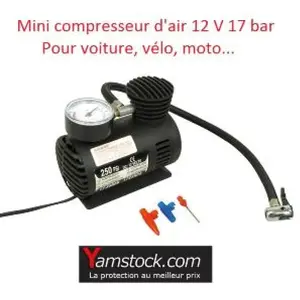 Mini-compresseur d'air - CARPOINT - 17 BAR - 250 PSI - 12V - Universel pas cher