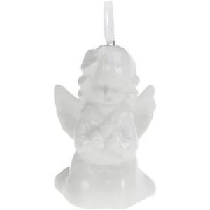 Wadiga Décoration sapin de Noël ange en porcelaine