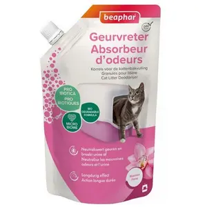 Beaphar - Absorbeur d'odeurs, granulés pour litière, Parfum orchidée