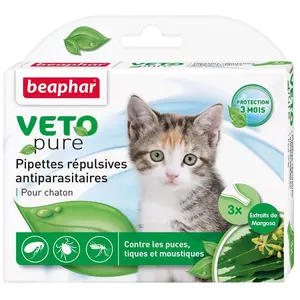 Beaphar Pipettes Repulsives Antipara Chaton (3 X 0.4 Ml) Veto Nature pas cher