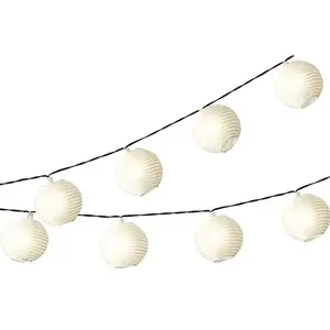Comparateur de prix : EMINZA - Jardin Lanterne de corde de LED Lampes solaires 10 lanternes et lanternes - Blanc Whitw