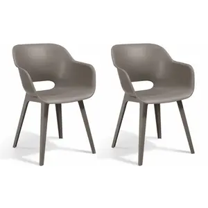 Comparateur de prix : Keter Chaises d'extérieur Akola lot de 2 Cappuccino
