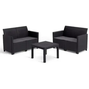 Comparateur de prix : Keter Salon de jardin résine tressée - Noir