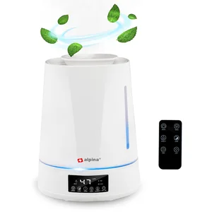 Alpina Humidificateur - 4 L - Ultrasonic Mist - avec Timer - Aromathérapie - Veilleuse - Télécommande - Blanc pas cher