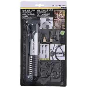 Pompe à vélo Dunlop - Mini - Noir - 20-46 cm - Plastique pas cher