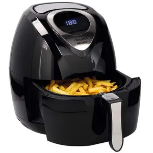 Cuisinier Friteuse à air chaud - DELUXE - 1400W - 3.2 Litres - Noir - Minuterie intégrée pas cher