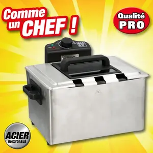 Dunlop Friteuse éléctrique Professionnelle en Acier Inoxydable 3 Paniers pas cher